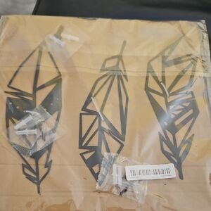 Geometric Black Feather Wall Decor